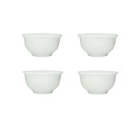 Liang baobao Lot de 4 tasses à thé traditionnelles chinoises en porcelaine blanche de 40 ml pour cérémonie du thé Gongfu (blanc)