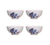 Liang baobao Lot de 4 tasses de dégustation de thé chinois, 59 ml, en porcelaine blanche, pour cérémonie du thé Gongfu (saut de poisson)