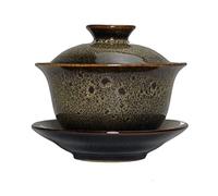 Liang baobao Porcelaine Gaiwan Tasse à thé émaillée colorée 158,8 g (marron)