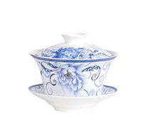 Liang baobao Service à thé traditionnel Gaiwan avec couvercle et soucoupe Gongfu en porcelaine 300 ml