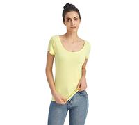 Liang Rou T-Shirt Modal-Spandex striés Extensible de Cou dégagé de Femmes S