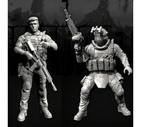 liangcaihua 1/35 Kit de Figurine en résine de Soldat Commando européen Kit de Figurine en résine Non Peint et Non assemblé (2 Figurines) //x6f7L35