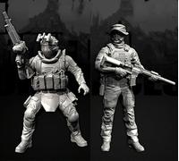 liangcaihua 1/35 Kit de Figurine en résine de Soldat Commando européen Kit de Figurine en résine Non Peint et Non assemblé (2 Figurines) //x6f7L34