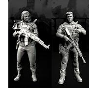 liangcaihua 1/35 Kit de Figurine en résine de Soldat Commando européen Kit de Figurine en résine Non Peint et Non assemblé (2 Figurines) //x6f7L13