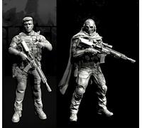liangcaihua 1/35 Kit de Figurine en résine de Soldat Commando européen Kit de Figurine en résine Non Peint et Non assemblé (2 Figurines) //x6f7L1