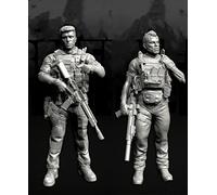 liangcaihua 1/35 Kit de Figurine en résine de Soldat Commando européen Kit de Figurine en résine Non Peint et Non assemblé (2 Figurines) //x6f7L40