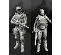 liangcaihua 1/35 Kit de Figurine en résine de Soldat Commando européen Kit de Figurine en résine Non Peint et Non assemblé (2 Figurines) //x6f7L18