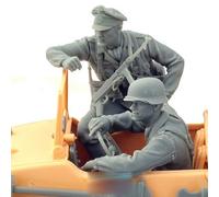liangcaihua 1/35 Kit modèle en résine de Soldat Allemand conducteur de la Seconde Guerre Mondiale Kit modèle en résine Non Peint et Non assemblé (2 Figurines, sans véhicule) //x4f2L1