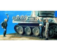 liangcaihua 1/35 Modèle réduit en résine de Soldats allemands de la Seconde Guerre Mondiale Kit de modèles réduits en résine Non Peints et Non assemblés (3 Soldats, sans Char) //x5f2L2