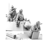 liangcaihua 1/35 Modèle réduit en résine de Soldats allemands de la Seconde Guerre Mondiale Kit de modèles réduits en résine Non Peints et Non assemblés (3 Soldats, sans Char) //x5f2L1