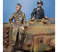 LIANGFANG 1/35 maquettes de Figurines en résine GK WWII 2 Soldats de Chars au Repos kit Non assemblé et Non Peint