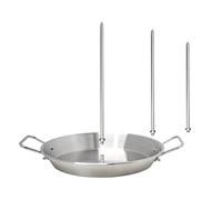 LIANGMEI Brochette verticale en acier inoxydable pour barbecue, brochette verticale pour barbecue brochette verticale pour brochettes verticales en acier avec 3 pointes amovibles (8,10,12 pouces)