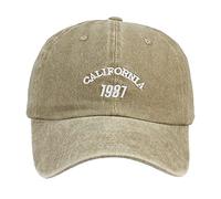 liangp Baseball Casquette Homme et Femme ins Soft Top Alphabet California 1987 Casquette Polyvalente Protection Solaire Casquette Golf#11