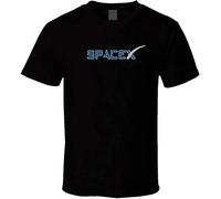 LIANGSHAN Space Spacecraft Rockets Elon Musk T Shirt Black L
