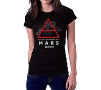 LIANGSHUANG 30 Thirty Seconds to Mars T-shirt pour femme avec logo 30 Stm, Noir , S