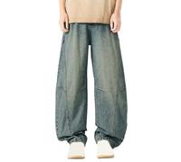 LIANGTUOHAI 2025 Jeans Homme, Jean Baggy Homme,Large,Coupe Droite,Jambe Large,Rétro,Lavés,Pantalon en Denim,Décontractés,Ample,Nouveaux,Tendance Pantalon en Denim