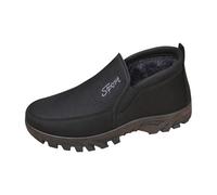 LIANGTUOHAI Bottes Hiver Homme Antidérapante À Semelle Épaisse - À Bout Ronde Chaussure Securite Hiver Bottines Cuir Plates Tendance Bottes De Neige Fourrées Chaude Faciles À Enfiler Boots Outdoor