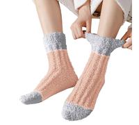 LIANGTUOHAI Chaussettes Chaussons Polaire Femme Douces en Velours Corail Cireux Automne et Hiver Plus Chausson Chaussette Antidérapante Femme Thermique Epaissie et Chaud pour La Maison et Le Sommeil