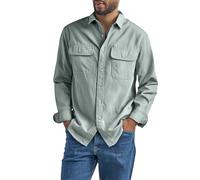 LIANGTUOHAI Chemises Homme Manche Longues Col Rever Chemise De Travail Homme Poitrine Poches Avant Boutonnée Couleur Unie Chemisette Tactique Respirante Décontractés Mode Ample Leger Confort Shirt