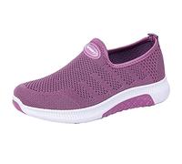 LIANGTUOHAI Femme Chaussures De Sport Respirante Légères Tongs Plates pour Femme Jogging sans Lacets Bout Rond Fermé Plates Bateau Chaussures Semelle Antidérapante Baskets pour Gym pour Intérieur