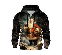 LIANGTUOHAI Homme Sweat De Noël Automne Et Hiver Nouveaux Sweat À Capuche Manche Longues avec Noël Imprimé Casual Sweatshirt D'noël Homme Tendance Ample Pulls À Capuche Hiver Chaude