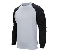 LIANGTUOHAI Homme Sweat Manche Longues Homme Sweat Polaire sans Capuche Printemps et Automne Col Rond Bicolore Pulls De Sport Décontractés Ample Pullover sans Capuche