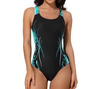 LIANGTUOHAI Maillots de Bain Une Pièce pour Femmes, Style Shorty, avec Coques Amovibles, Maillot de Bain Piscine de Plage, pour Entraînement, Surf, Sources Thermales et Fêtes à la Piscine, S-XXL