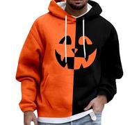 LIANGTUOHAI Sweat Halloween Homme Automne Hiver Nouveaux Sweat À Capuche Manche Longue avec Halloween Imprimé Casual Sweatshirt d'halloween pour Homme Mode Grande Taille Pulls À Capuche avec Poches