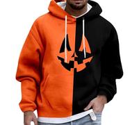 LIANGTUOHAI Sweat Halloween Homme Automne Hiver Nouveaux Sweat À Capuche Manche Longue avec Halloween Imprimé Casual Sweatshirt d'halloween pour Homme Mode Grande Taille Pulls À Capuche avec Poches