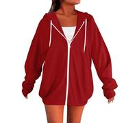LIANGTUOHAI Sweat Zippé Femme-Manche Longues-avec Capuche et Cordon de Serrage-Sweat a Capuche Femme-Couleur Unie-Sweat-Shirt de Sport-Léger-Jogging,Fitness,Exercise-Sweat-Shirt de Décontractés Basic