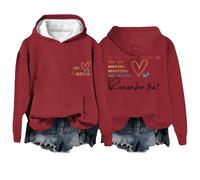 LIANGTUOHAI Sweats À Capuche Femme avec Poches avec Impression de Lettres Cordon De Serrage Grand Sweat à Capuche Femme Au Quotidien Hoodies Ample Fashion Doux Les Cent