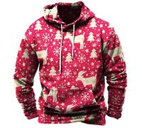 LIANGTUOHAI Sweats De Noël Homme Automne Et Hiver Nouveaux Sweat À Capuche Manche Longues avec Noël Élléments Imprimé Casual Sweatshirt D'noël Homme Tendance Ample Pulls À Capuche Hiver Chaude