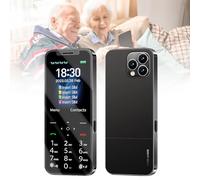 LIANGY Téléphones Mobiles de Base pour Personnes Âgées et Enfants, Téléphones Stupides Débloqués, sans Internet - avec Gros Boutons, MP3, MP4, Appareil Photo, Lampe de Poche, SOS,Black