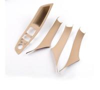 LIANGYIMEI Autocollants Pour Poignée Intérieure Voiture Panneau Porte Intérieure Revêtement D'habillage Accoudoir Pour Série 5 F10 F11 F18 2011 - 2017 LHD (4pcs set Beige)