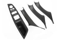 LIANGYIMEI Pour Série 5 F10 F11 F18 2011-2017 LHD Poignée Intérieure Voiture Panneau Porte Intérieure Tirer Revêtement D'habillage Autocollants D'accoudoir (4pcs set Black)