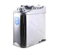 Liangzishop Bidon Acier Inoxydable Essence Diesel Jerrican Réservoir Conteneur de Sauvegarde avec Tuyau de Carburant (15L)