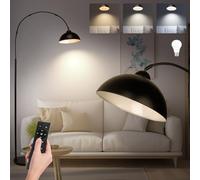 lianheng lampadaire courbé, Lampe sur Pied à Arc en Métal Noir avec Télécommande, Lumière d'Ambiance Moderne pour Salon/Chambre, Salle de séjour avec Lampadaire LED à intensité variable (Noir)