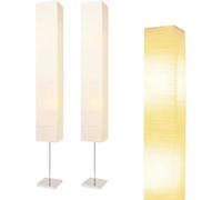 lianheng Lampadaire en papier, lampadaire japonais avec abat-jour en papier de riz, lampadaire d'angle avec lanterne en pour la chambre, le bureau et le salon-Beige (2 paquets carrés)