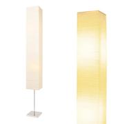 Lianheng Lampadaire Japonais avec Abat-Jour en Papier de Riz - Lanterne d'Angle pour Chambre, Bureau et Salon - Beige (Carré)