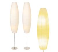 lianheng Lampadaire Papier, Lampe Papier de riz sur Pied Salon, Ovale Lampe Déco avec Interrupteur Pied de le Bureau et le Salon(2 pack)