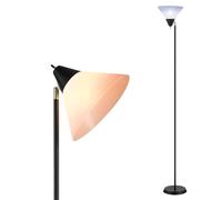 lianheng Lampes de sol, lampadaire sur pied avec tête lumineuse pivotante, abat-jour blanc résistant aux chutes, interrupteur rotatif, lampes hautes pour salon, chambre à coucher, bureau(noir)