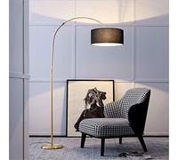 LIANHUI - Lampadaire Pêche Lune Tombante, Cuivre et Blanc, LED, E27, 180cm, Interrupteur au Pied, Salle de Séjour (White)