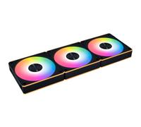 LIANLI 12RCL1F3B - Ventilateur de boîtier à lame inversée modèle UNI RS lex 120 BK Triple Pack Connexion en chaîne Daisy Éclairage RGB à double zone avec contrôleur sans fil L Distributeur