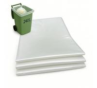 Lianpak Lot de 10 sacs poubelle à roulettes transparents et très résistants de 240 L, résistants aux déchirures, pour cuisine, ménage, utilisation commerciale, 40 microns, 40 microns, recyclés