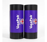 lianpak Lot de 40 grands sacs poubelle robustes et résistants aux déchirures - 30 microns - Sacs poubelle recyclés et résistants aux déchirures - Pour cuisine, ménage et usage commercial, 110 l, noir