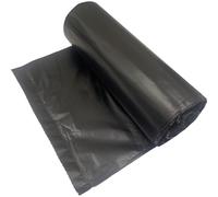 lianpak Lot de 40 grands sacs poubelle robustes et résistants aux déchirures - 30 microns - Sacs poubelle recyclés et résistants aux déchirures - Pour cuisine, ménage et usage commercial, 110 l, noir
