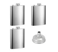 LIANRISES 3 Flasque A Alcool 196ml Flasque Whisky Fiole Alcool Avec Un Enfoncement En Acier Inoxydable Pour L'Escalade Le Camping Le Barbecue Le Bar La FêTe