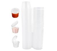 LIANRISES 50 Pot Sauce Petit Pot Plastique Avec Couvercle Barquette Plastique Petite Boite Plastique Peut êTre RéUtilisé