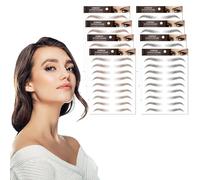 LIANRISES 8 Feuilles Autocollants de Sourcils 4D Patch, 72 Paires Sourcils Autocollant Avec Poil, Bionique Statouage Sourcil, Faux Sourcil Pochoirs Tatouage Imperméable pour Femmes （Marron, Noir）