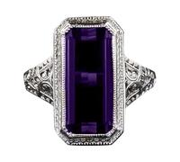 Liant Bijoux Bijoux Gem Cubic Zirconia Anniversary Promise Ring Engagement Wedding Ring Men's And Women's Ring Crochets Ronds Bagues (Purple, 8)